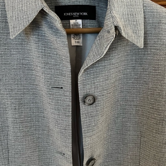 Jones Jacket Womens New York 6 petite wool blend tweed  blazer jacket - Picture 2 of 3